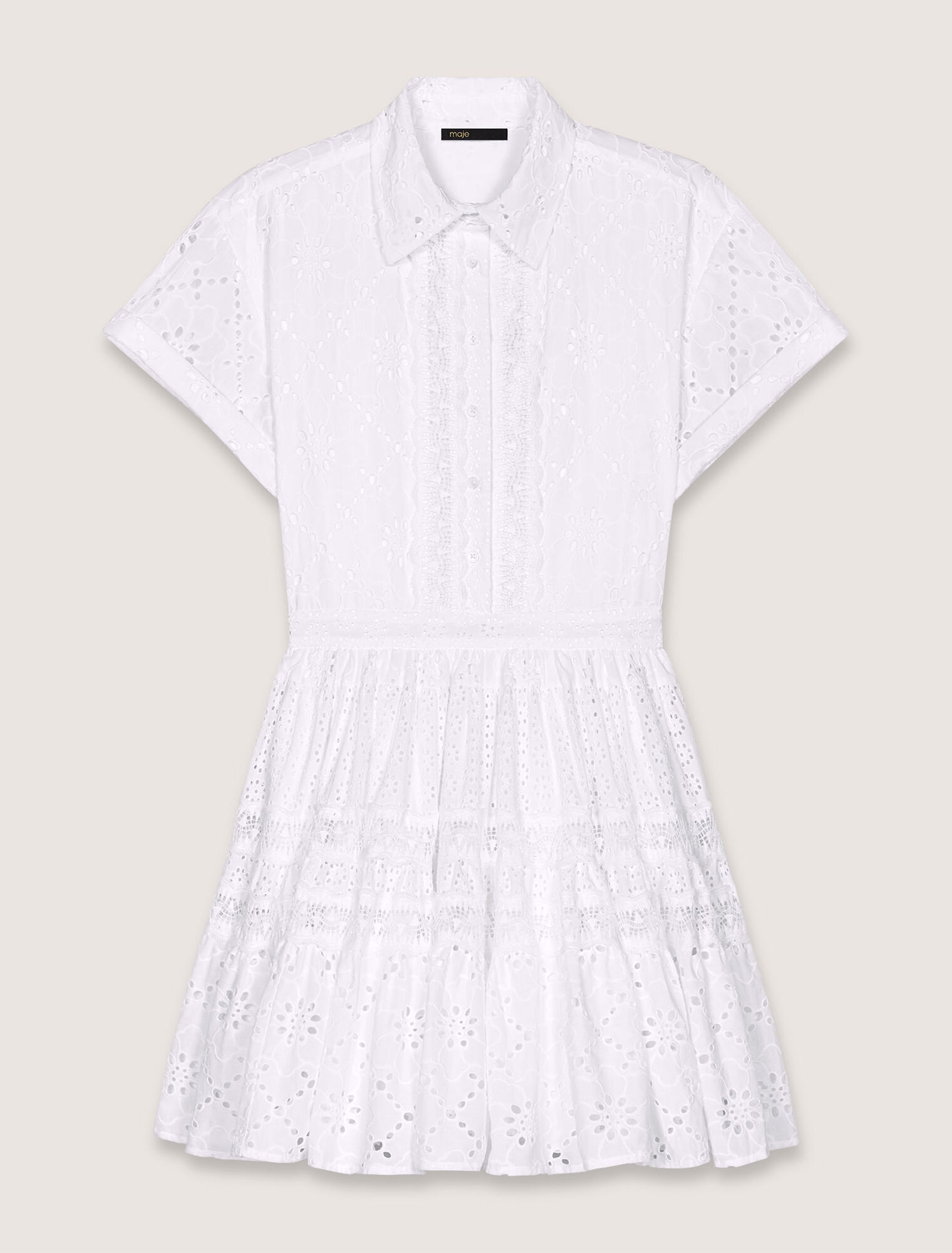 Lace Up Embroidered Babydoll